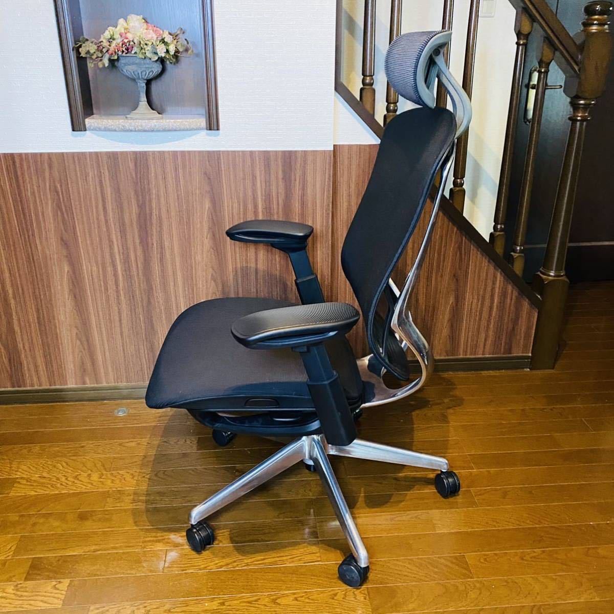 美品】イトーキ ITOKI サリダ ボーダー チェア ヘッドレスト付き