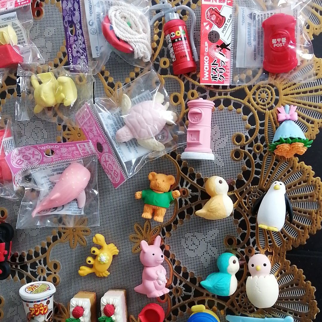 消しゴム セット おままごと お菓子 動物 乗り物 ポスト 文房具 食品サンプル おまとめ