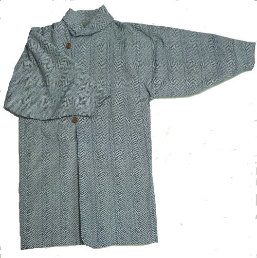 作務衣コート（絞柄青緑） 日本製