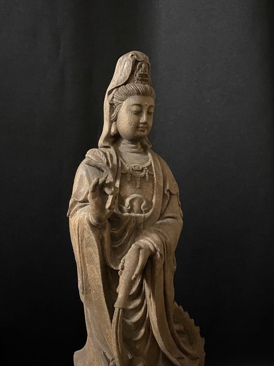 珍品 大迫力 楠材 井波彫刻 仏教仏教工芸品 木彫仏像 千手観音菩薩立像 