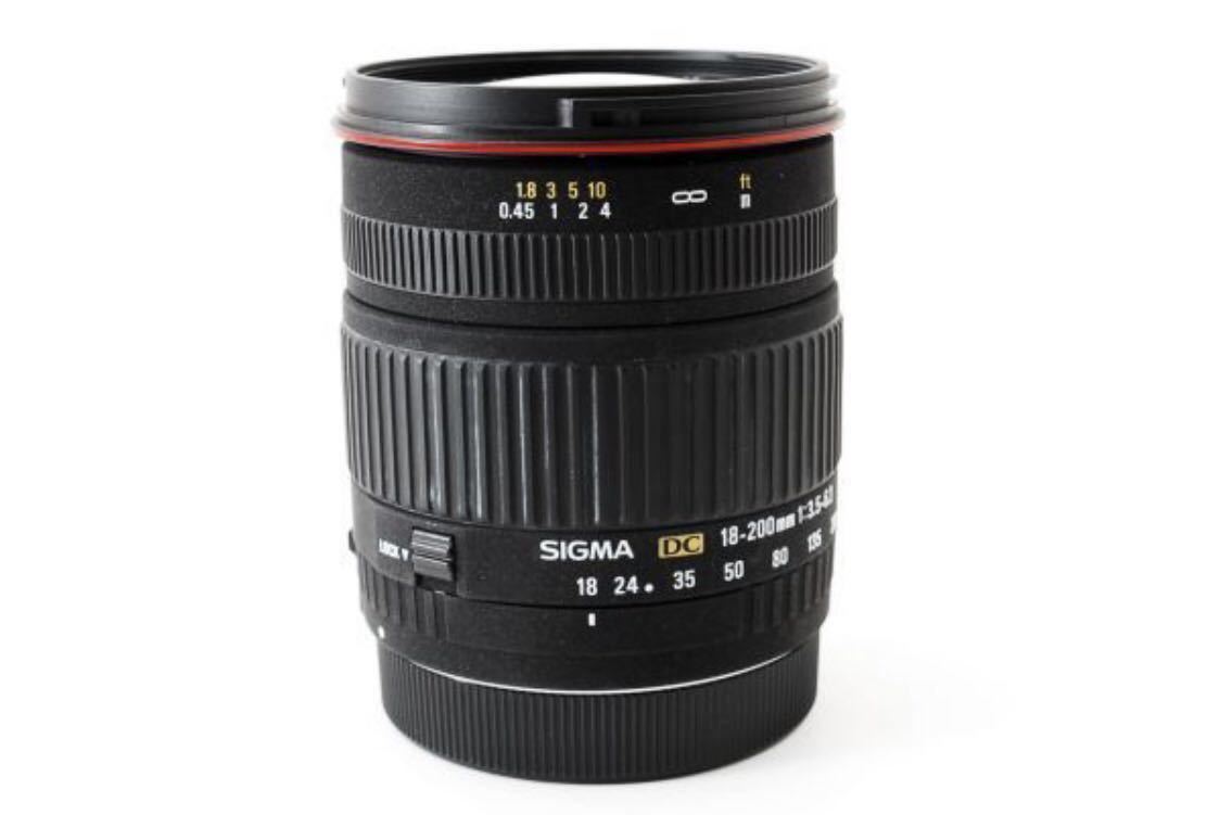 [ super-beauty goods ]SIGMA Sigma ZOOM 18-200mm F3.5-6.3 DC Canon Canon EF mount height magnification zoom lens with a hood . working properly goods 