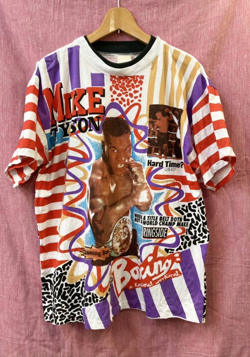 ヴィンテージ 80s 90s マイクタイソン Mike Tyson 総柄 オーバー