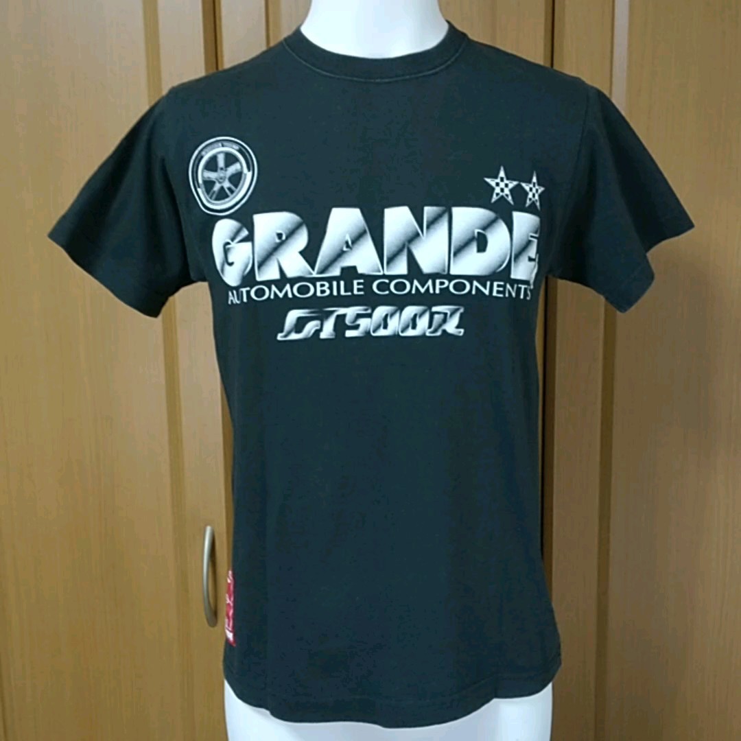 グランデ半袖TシャツS　黒　GRANDE FOOTBALL PRODUCTS AUTOMOBILE COMPONENETS 