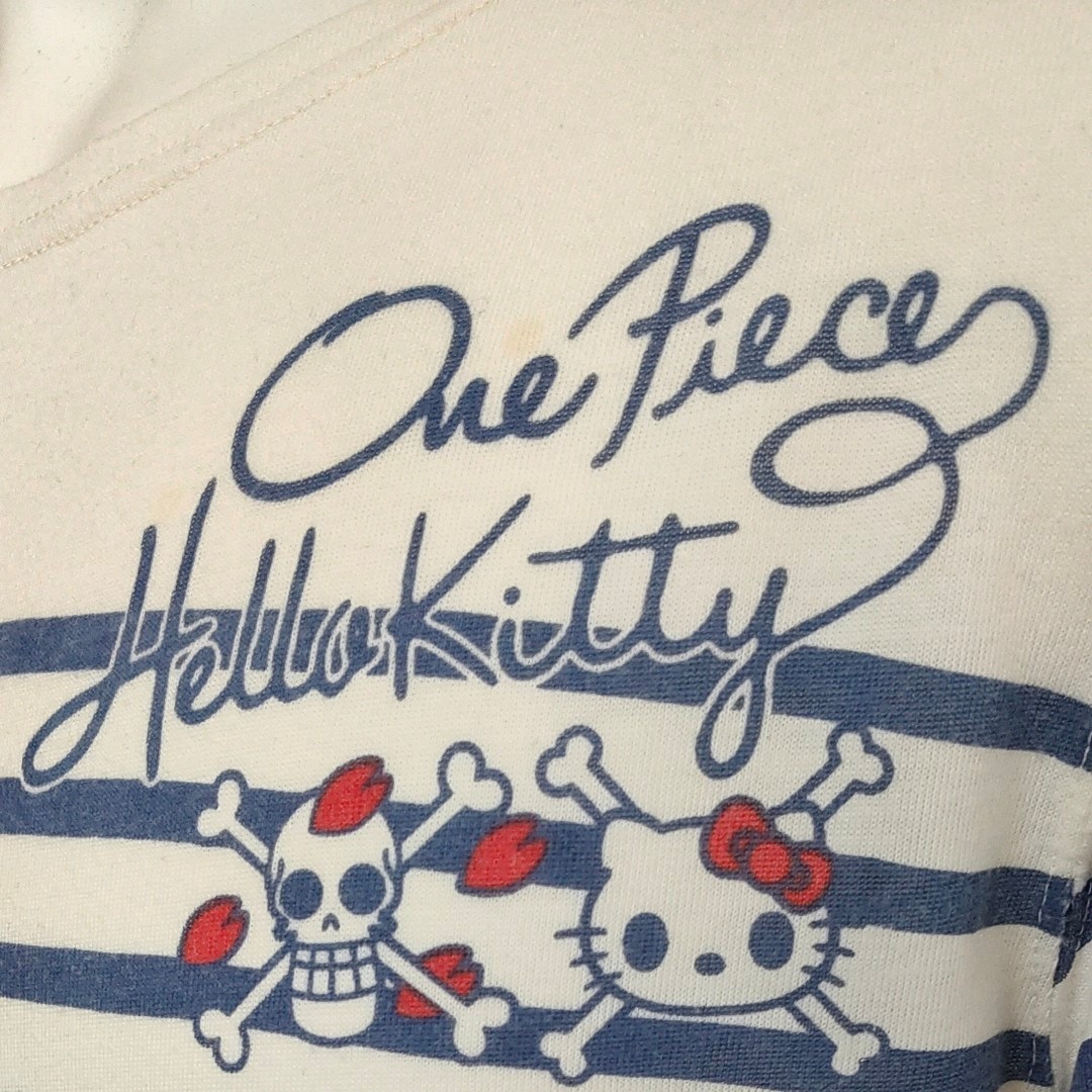 ワンピース×ハローキティコラボ半袖TシャツS 白 One Piece Hello Kiity RATTLE TRAPラトルトラップ