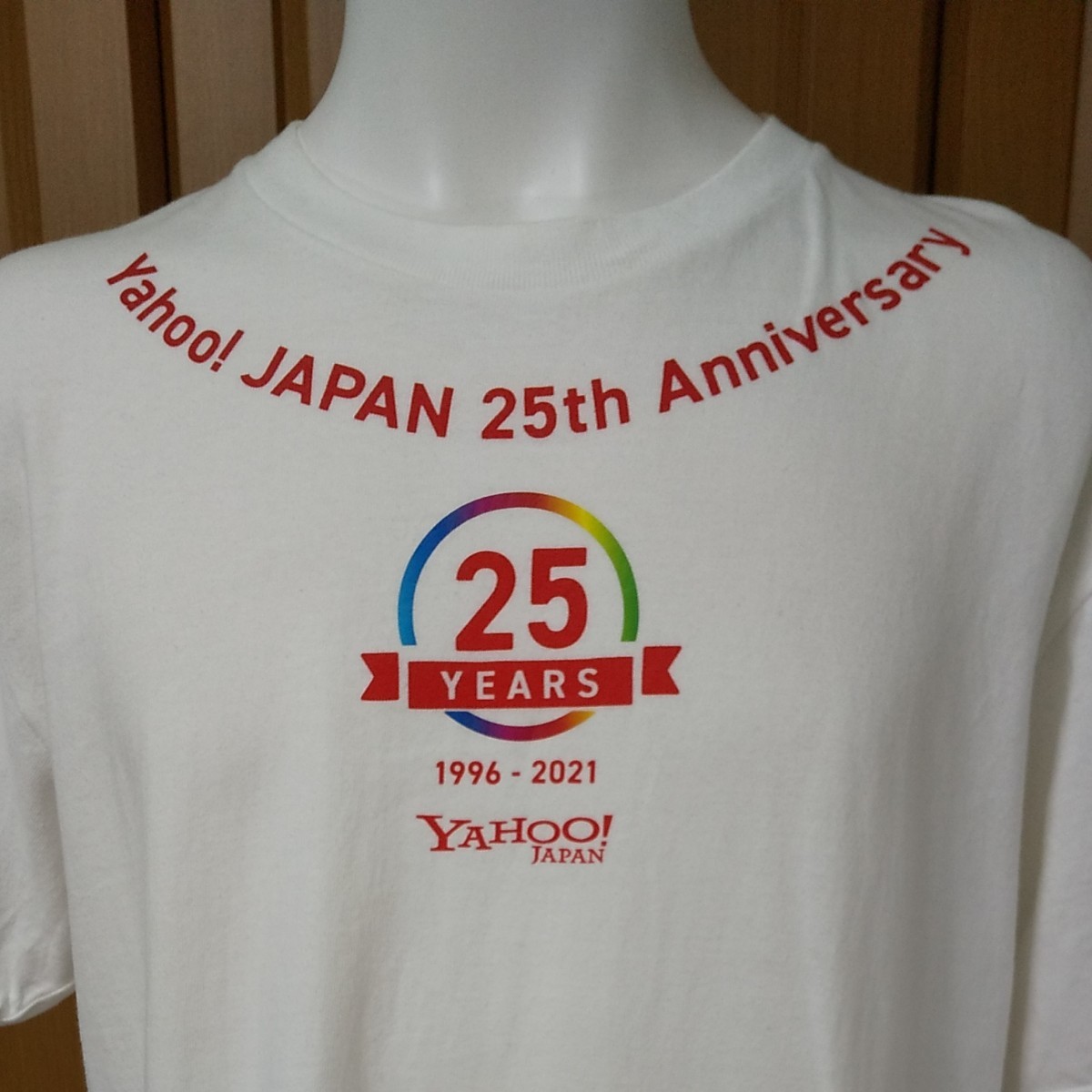 Yahoo!JAPAN 25th Anniversary半袖TシャツL　白　激レア！関係者用？非売品か？？　ヤフージャパン２５周年