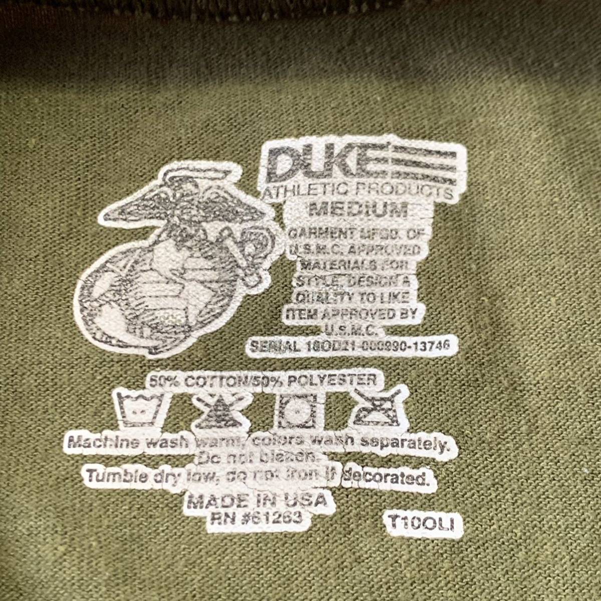 沖縄 米軍放出品 Tシャツ トレーニング ランニング 筋トレ スポーツ MEDIUM OD (管理番号QR38)_画像3