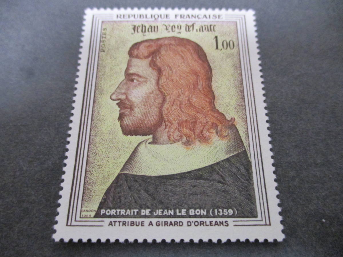 ** France 1964 year [ fine art stamp jila-ru* dollar rare n.( Jean 2.. good .. . image .) ] single one-side unused NH glue have **