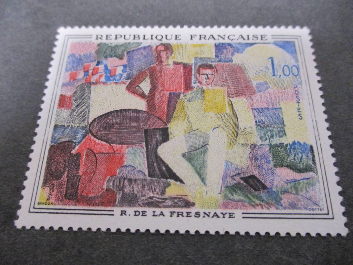 *** France 1961 year [ fine art stamp roje*do*la*f Rene .( 7 month 14 day Paris festival ) ] single one-side unused NH glue have ** picture / art 