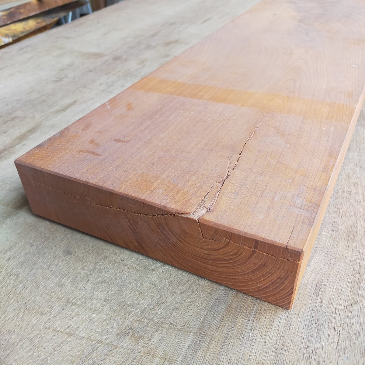 欅 厚板 カウンター材 ケヤキ ブロック 乾燥材 厚み6.5cm×幅26.5cm×長 