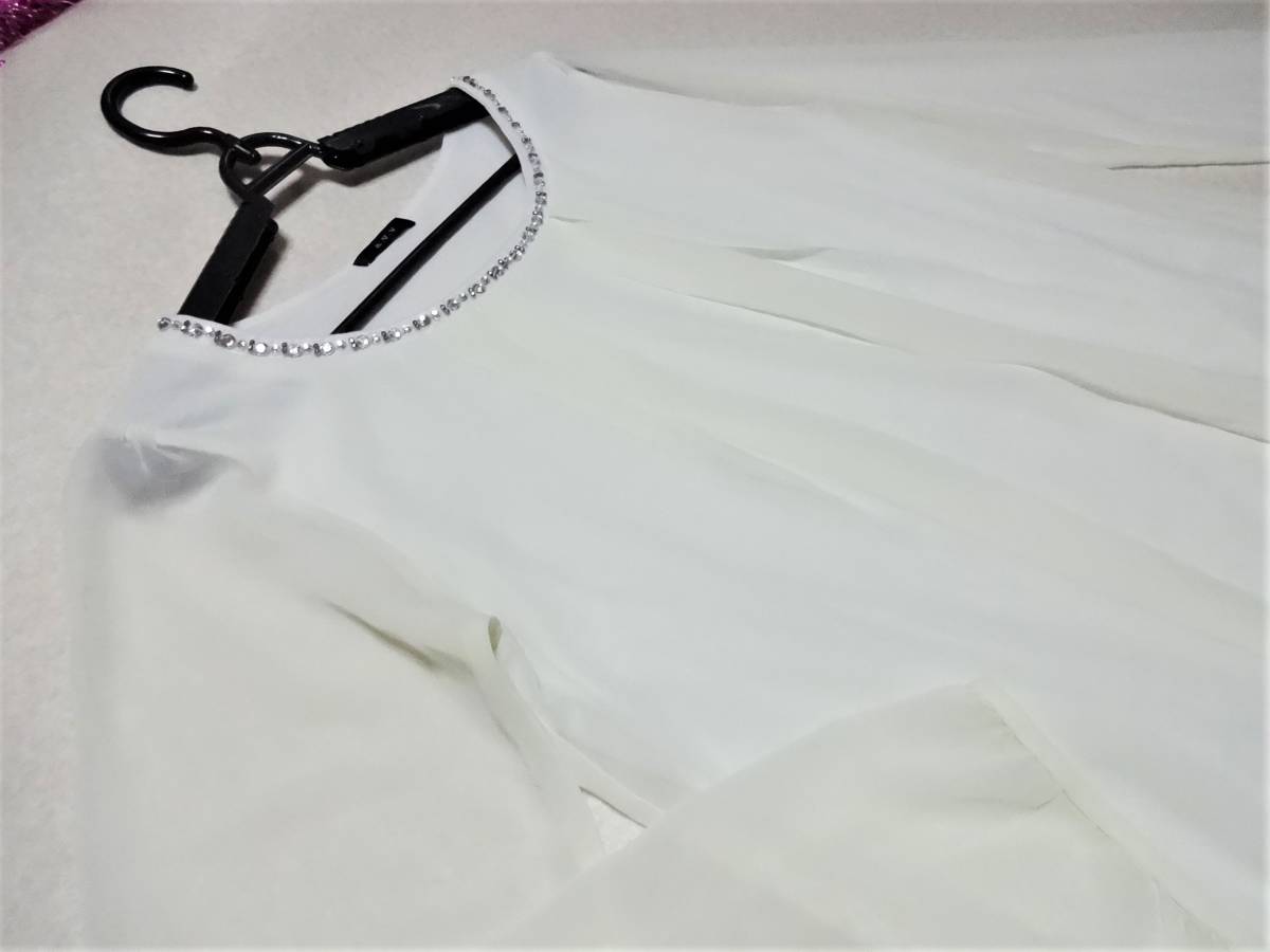 イトキン♪【a.v.v】オフホワイト袖シフォンカットソーL★新品同様♪_画像2