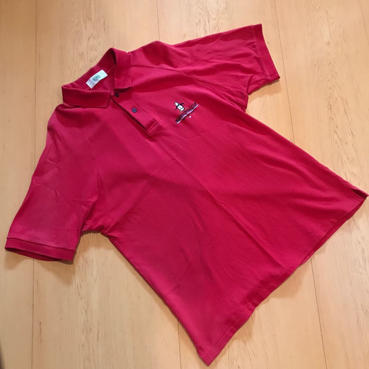 マンシングウェアカップ(Munsingwearcup)赤 ゴルフ用半袖ポロシャツメンズLサイズ中古品