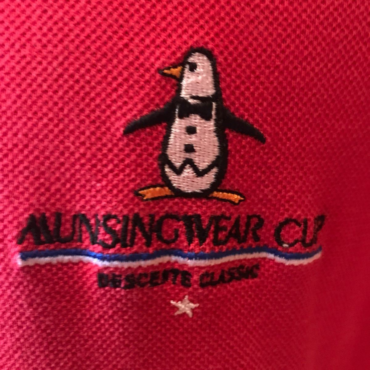マンシングウェアカップ(Munsingwearcup)赤 ゴルフ用半袖ポロシャツメンズLサイズ中古品