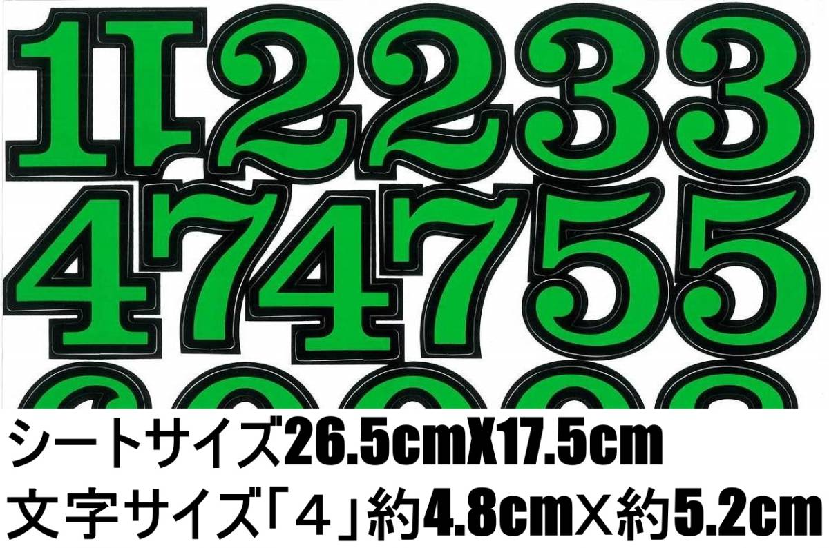 /防水 数字 ステッカー 2点 セット ナンバー カウント スマホ タブレット 背番号 ゼッケン ネーム ヘルメット キャラクター TS-116GRBX2_画像7