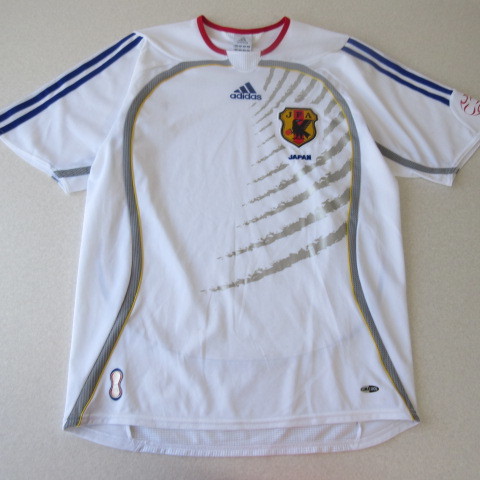 ○adidas アディダス 良品◆サッカー 日本代表 2006シーズン 2nd ユニフォーム ゲームシャツ 2006W杯◆メンズ ホワイト Mサイズ_画像1
