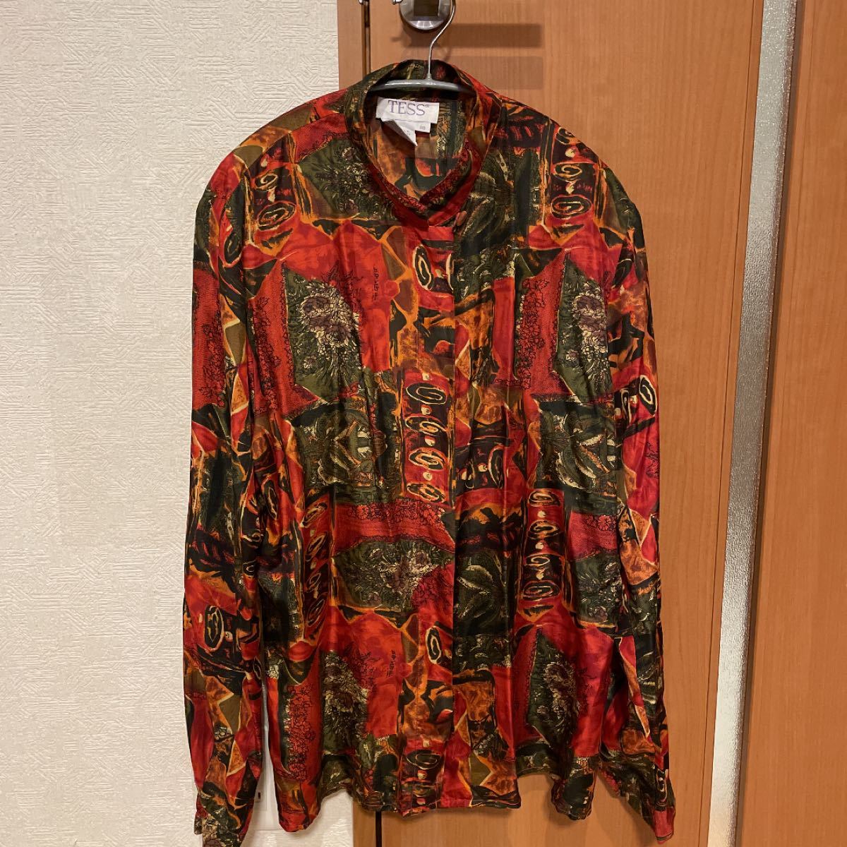 vintage シアー シルク × ベロア チャイナデザイン トップス eva.gov.co
