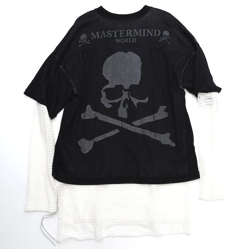 G03254 新品 20SS MASTERMIND WORLD/レイヤード メッシュ カットソー