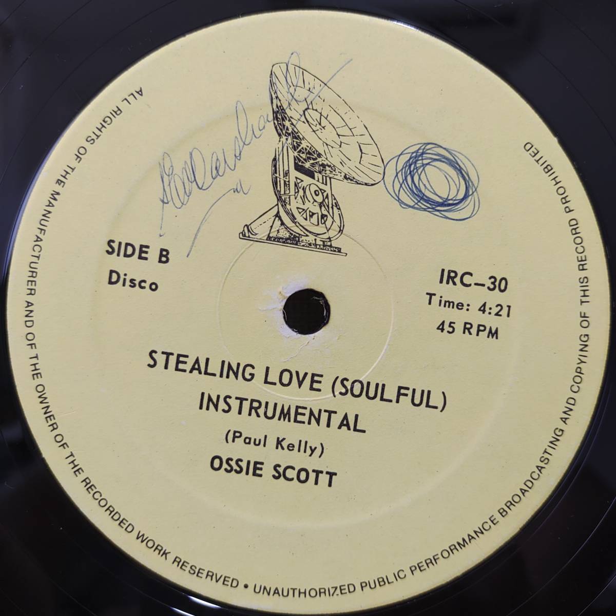 Carnell Campbell - Ossie Scott / Stealing Love　[Imperial Records IRC-30]_画像2