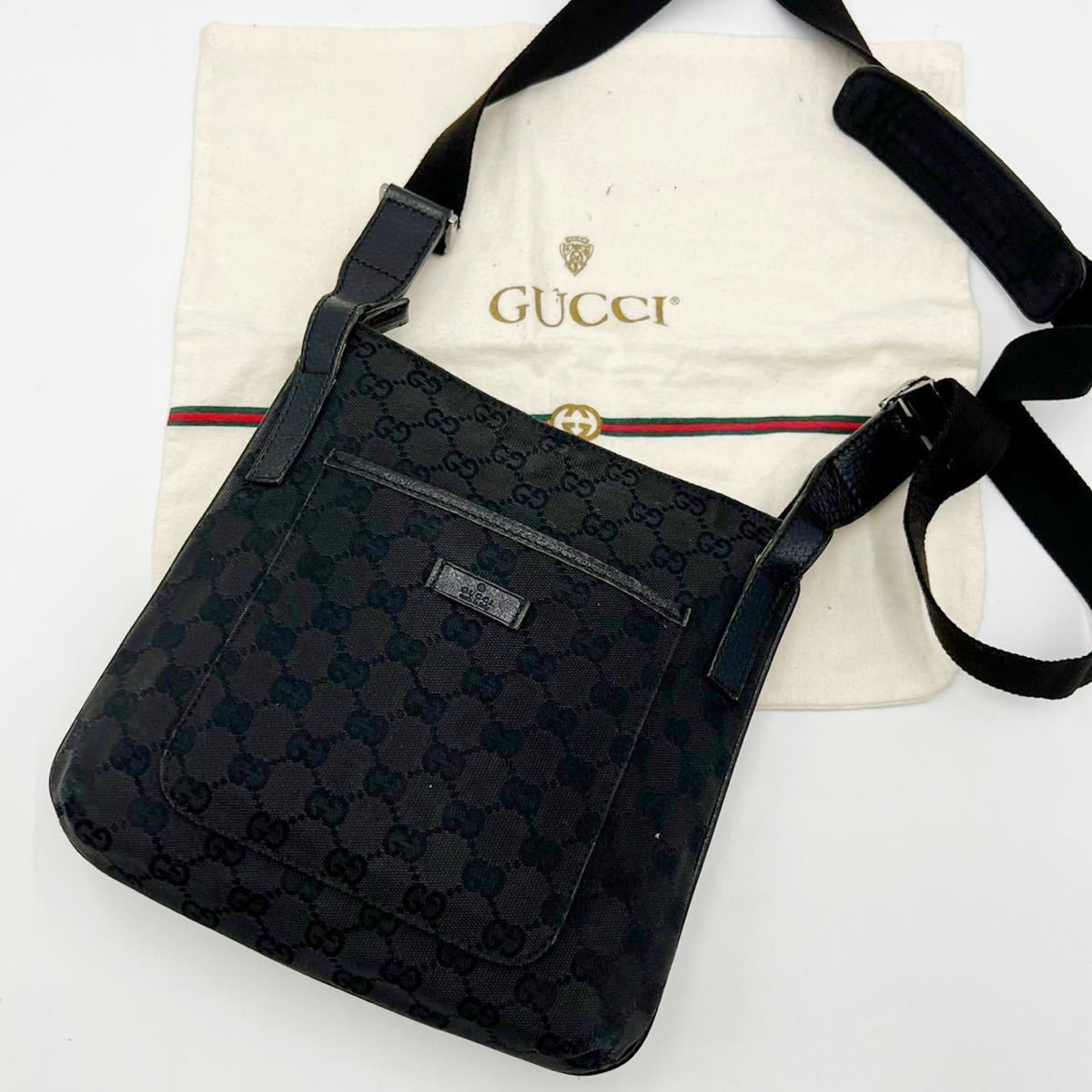 あす楽 希少 ✨ GUCCI ショルダーバッグ GG シルバー金具 キャンバス