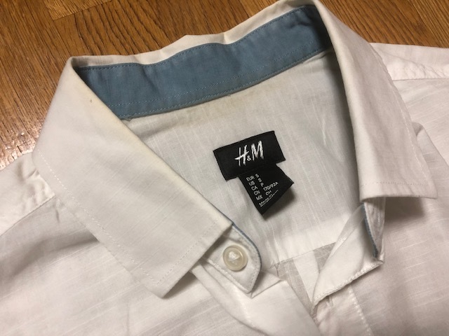 【 H&M 】 エイチアンドエム　メンズ 白 シャツ　S　半袖_画像6