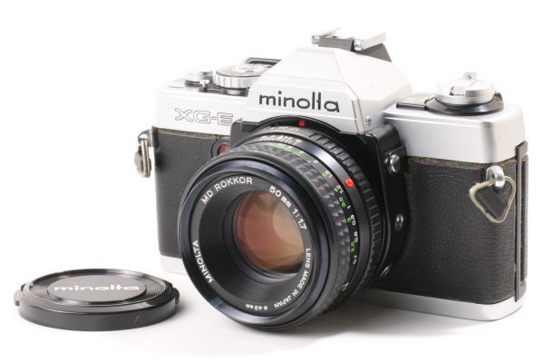 211214 MINOLTA ミノルタ XG-E + MD ROKKOR 50mm F1.7 フィルム 一眼レフ カメラ レンズ_画像1