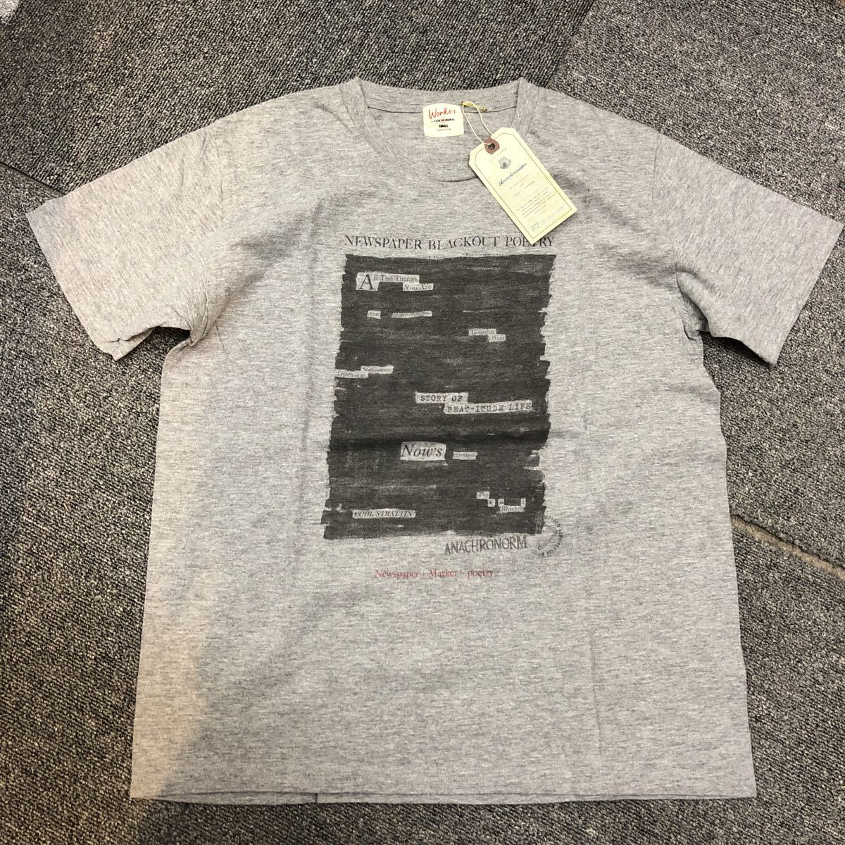 anachronorm アナクロノーム　GREY 半袖Tシャツ プリントTee 小さめサイズ_画像1