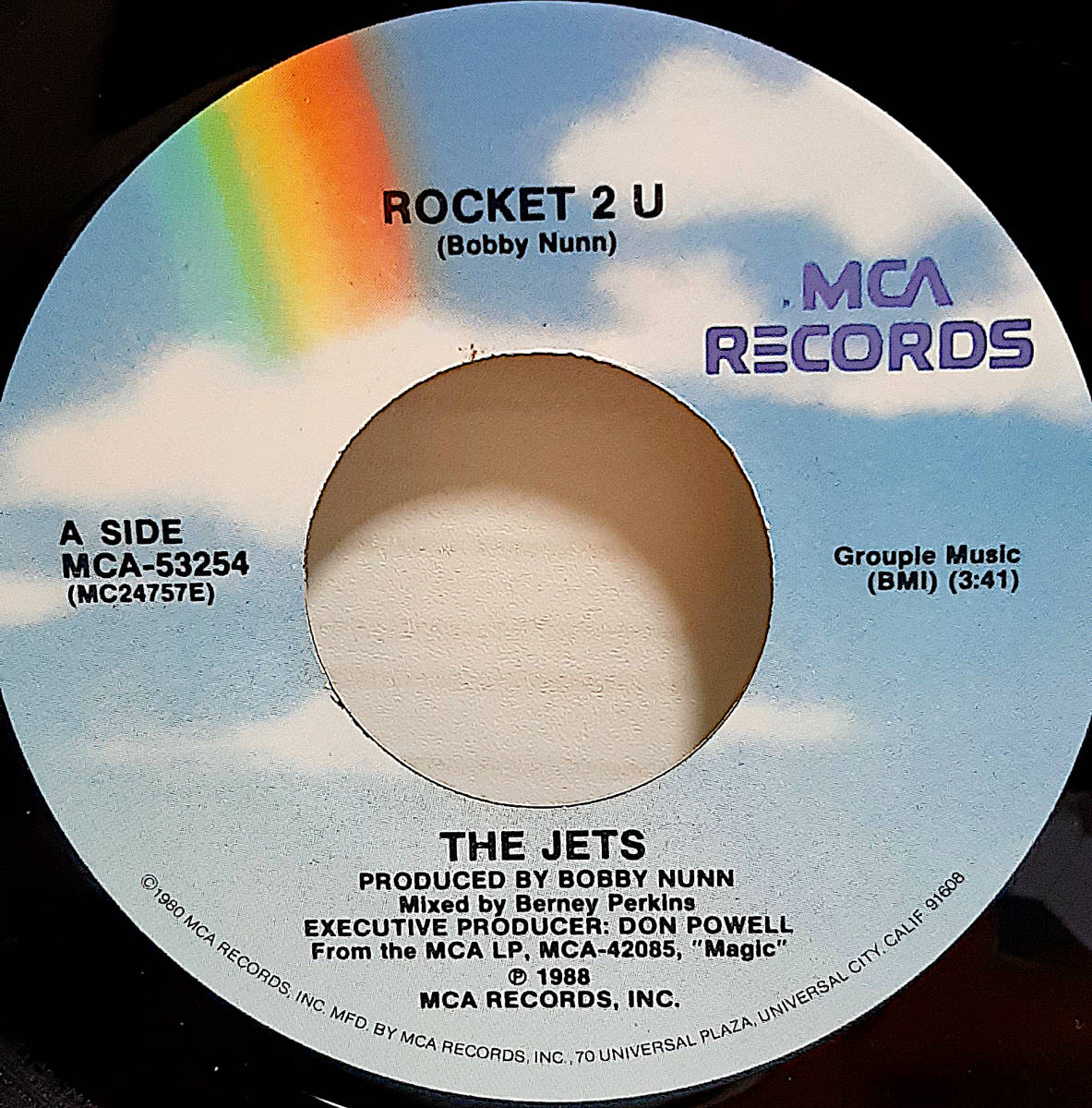 即決送料無料 【7インチレコード】THE JETS 「ROCKET 2 U / OUR ONLY CHANCE」 1988年オリジナル盤 45回転 ザ・ジェッツ R&B Disco 人気盤_画像2