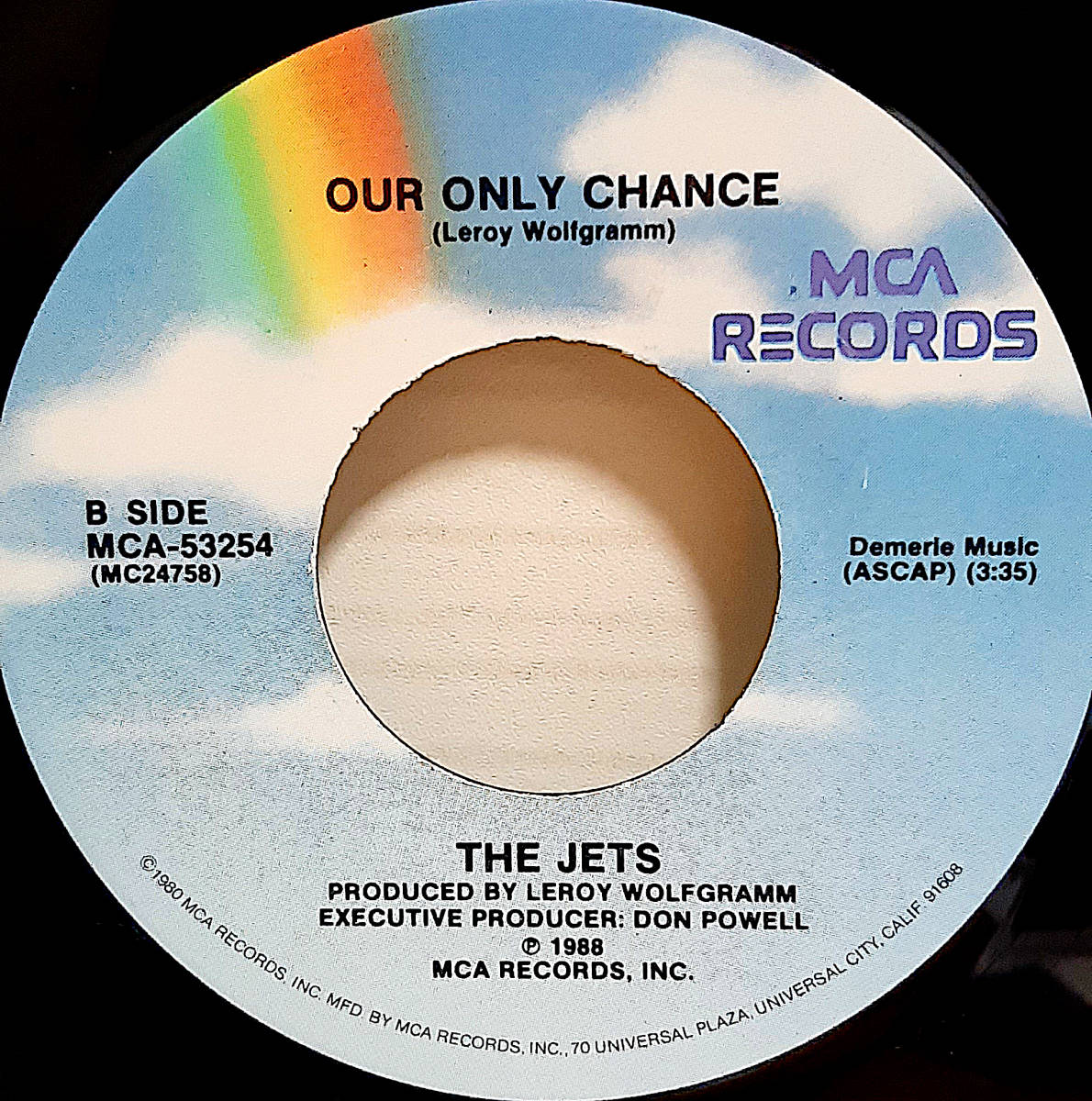 即決送料無料 【7インチレコード】THE JETS 「ROCKET 2 U / OUR ONLY CHANCE」 1988年オリジナル盤 45回転 ザ・ジェッツ R&B Disco 人気盤_画像3