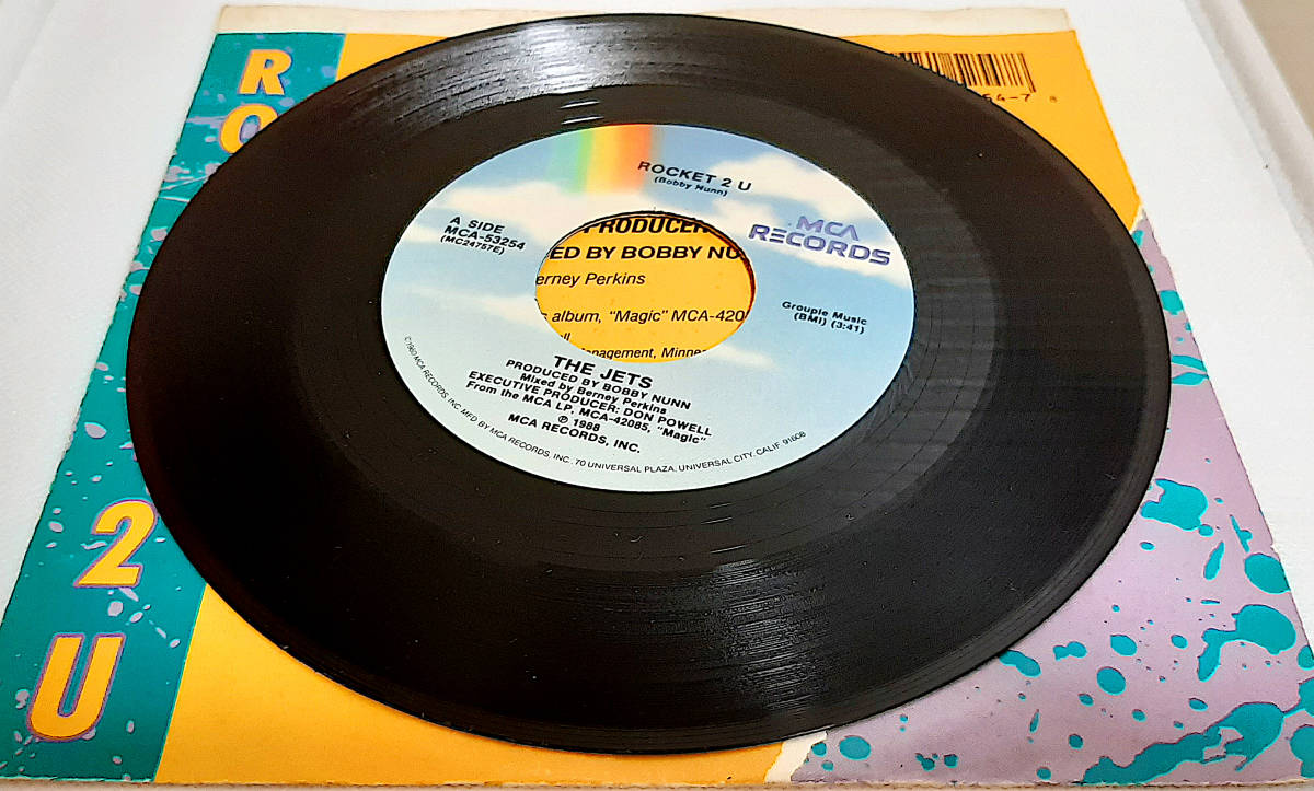 即決送料無料 【7インチレコード】THE JETS 「ROCKET 2 U / OUR ONLY CHANCE」 1988年オリジナル盤 45回転 ザ・ジェッツ R&B Disco 人気盤_画像6