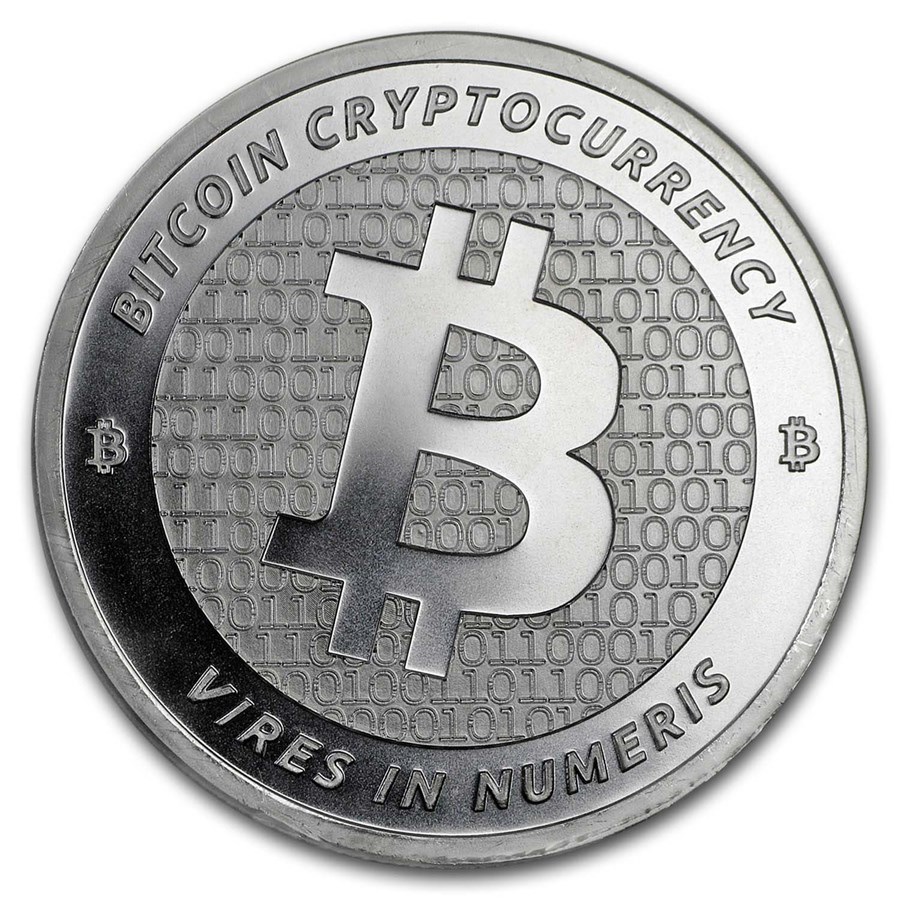 [保証書・カプセル付き] (新品) アメリカ「ビットコイン・BTC」純銀 1オンス メダルの画像1