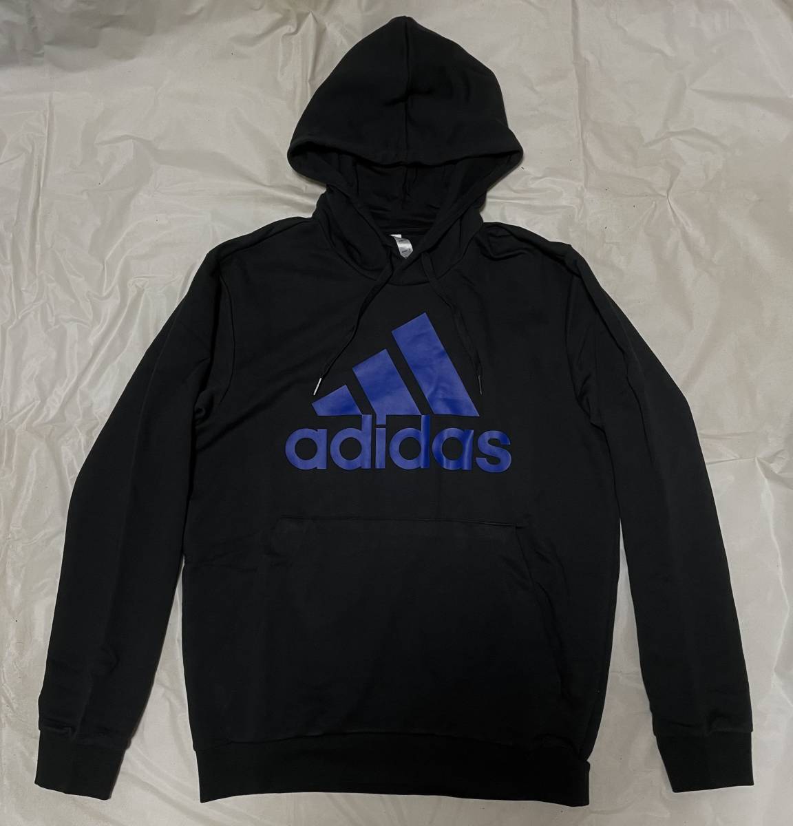 新品 2XO(3XL) アディダス ADIDAS スウェット 上下 黒 青 パーカー フード ドライ 吸湿性 快適 春夏OK ブラック ビッグサイズ 正規品 本物_画像2