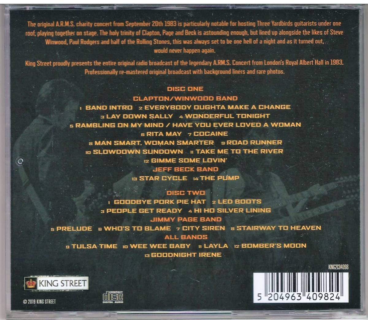 Eric Clapton Jimmy Page Jeff Beck「A.R.M.S.Concert San Francisco 1983」「A.R.M.S.Concert 1983」2枚組×2 送料込