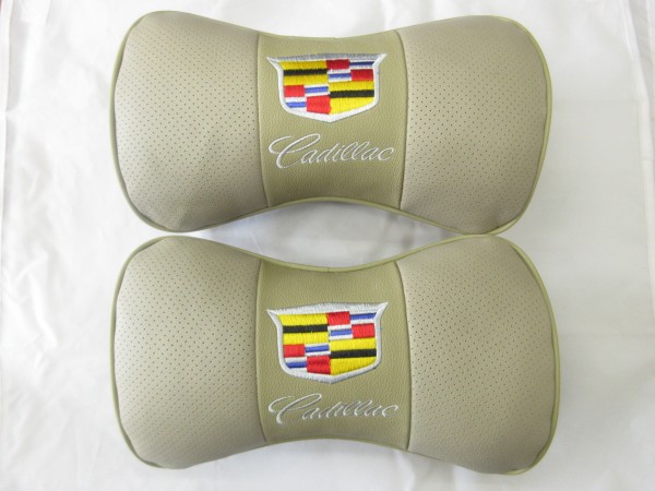 [ free shipping ] neck pillow beige Cadillac 2 piece SET CADILLAC Escalade Deville blower mCTS ATS SRX CT6 XT5 DTS