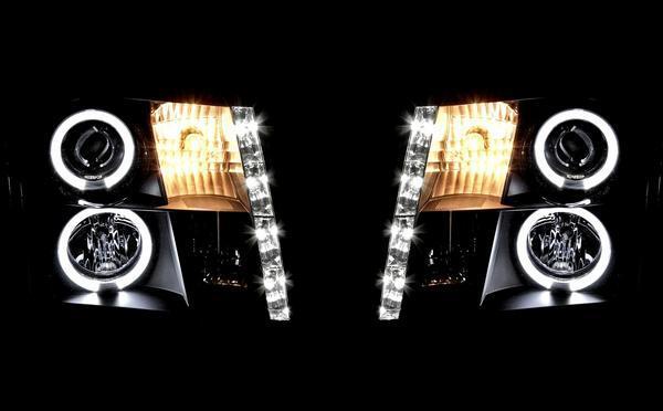  Cadillac Escalade inner black projector LED lighting ring head light Japan light axis specification black original halogen car 