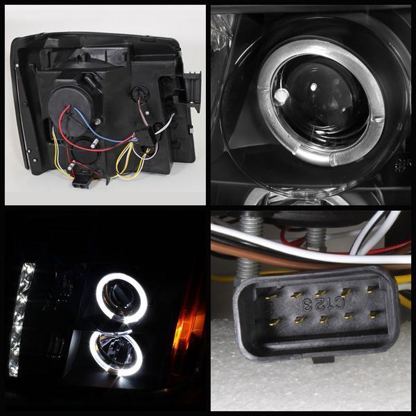  Cadillac Escalade inner black projector LED lighting ring head light Japan light axis specification black original halogen car 