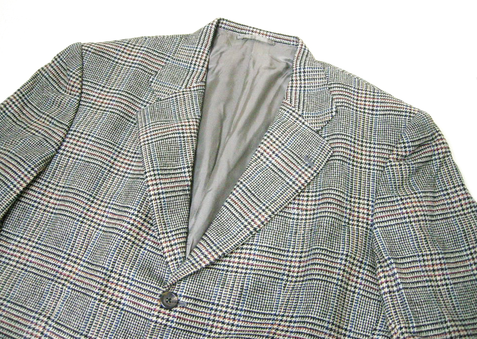 □ISAIA【イザイア】茶 系 チェック メンズ ジャケット ・50