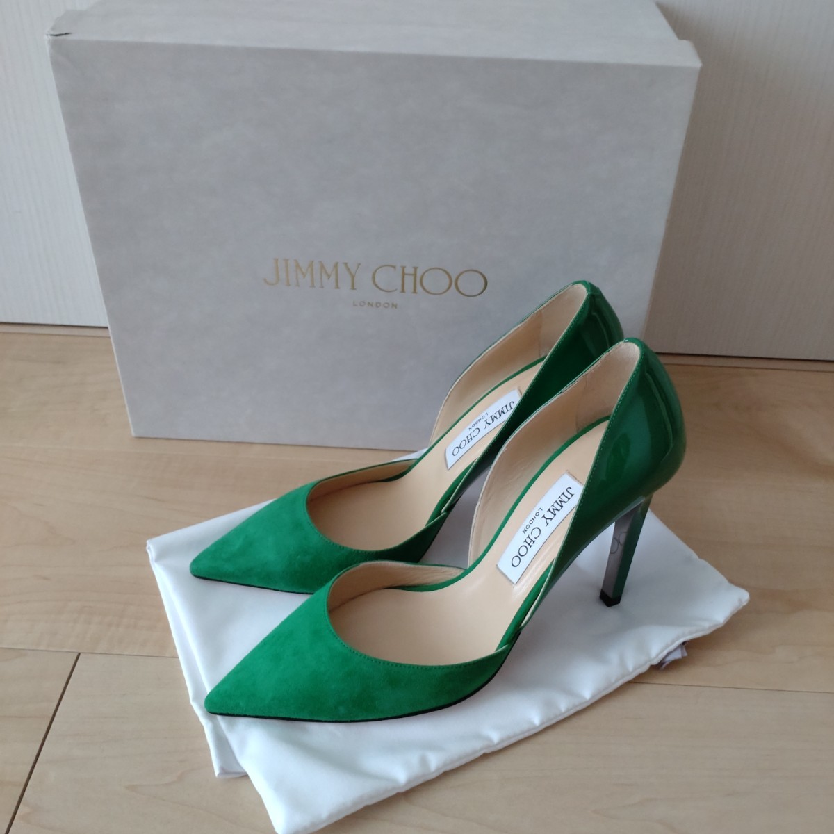 最終価格　JIMMY CHOO　37　グリーンパンプス