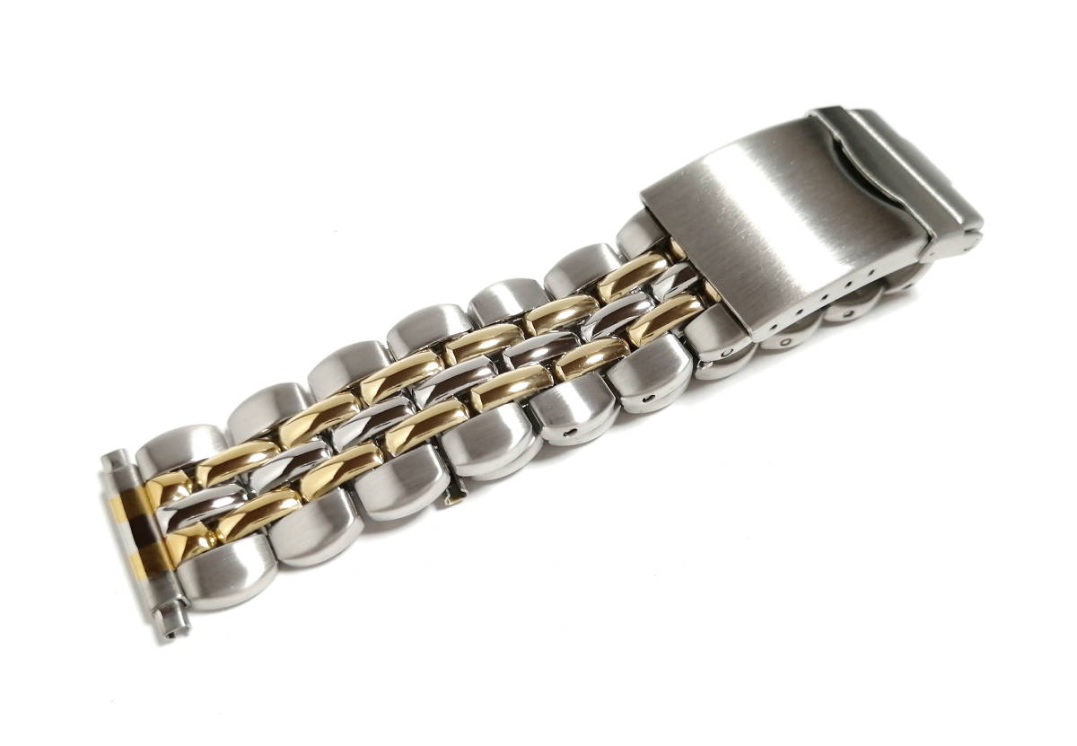 [KREISLER] 16-21. dead stock men's watch band for man wristwatch belt breath Chrysler rice beads? stainless steel MB1301