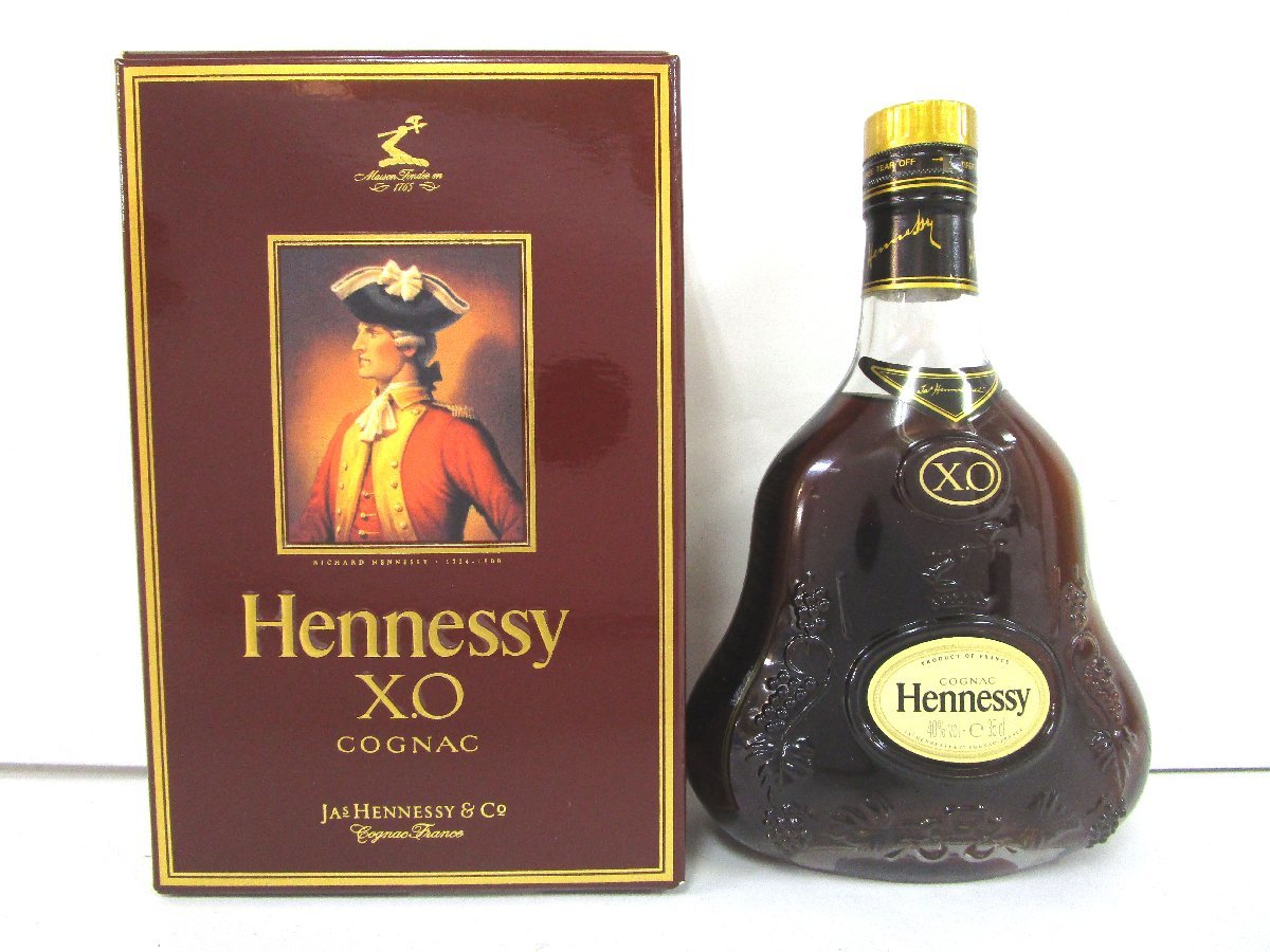 古酒 未開封 Hennessy ヘネシー XO 金キャップ クリアボトル COGNAC