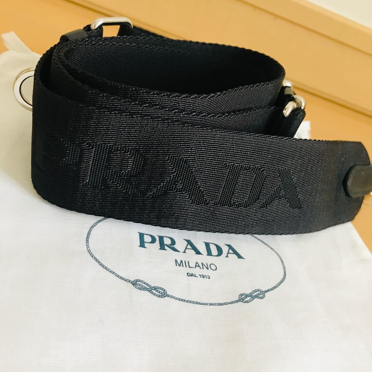 新品未使用 PRADA プラダ ロゴ ショルダーバッグ用 ショルダーストラップ 黒 ブラック