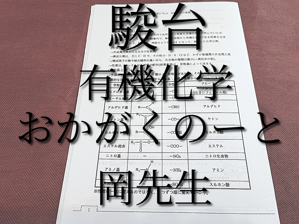 駿台　おかがくのーと（有機化学）　夏からの有機化学　岡先生　河合塾　駿台　鉄緑会　Z会　東進　SEG_画像1