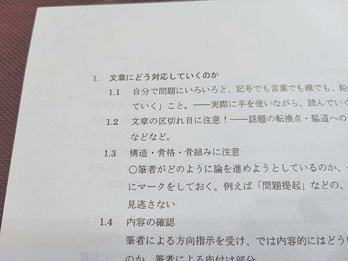 鉄緑会　東大現代文対策まとめ冊子　恩田・矢野先生　河合塾　駿台　鉄緑会　Z会　東進　SEG