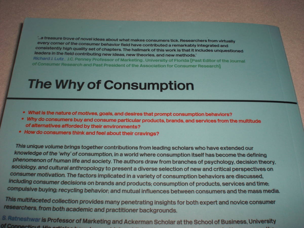 洋書　The Why of Consumption　David Glen Mick　S. Ratneshwar　中古品 _画像5