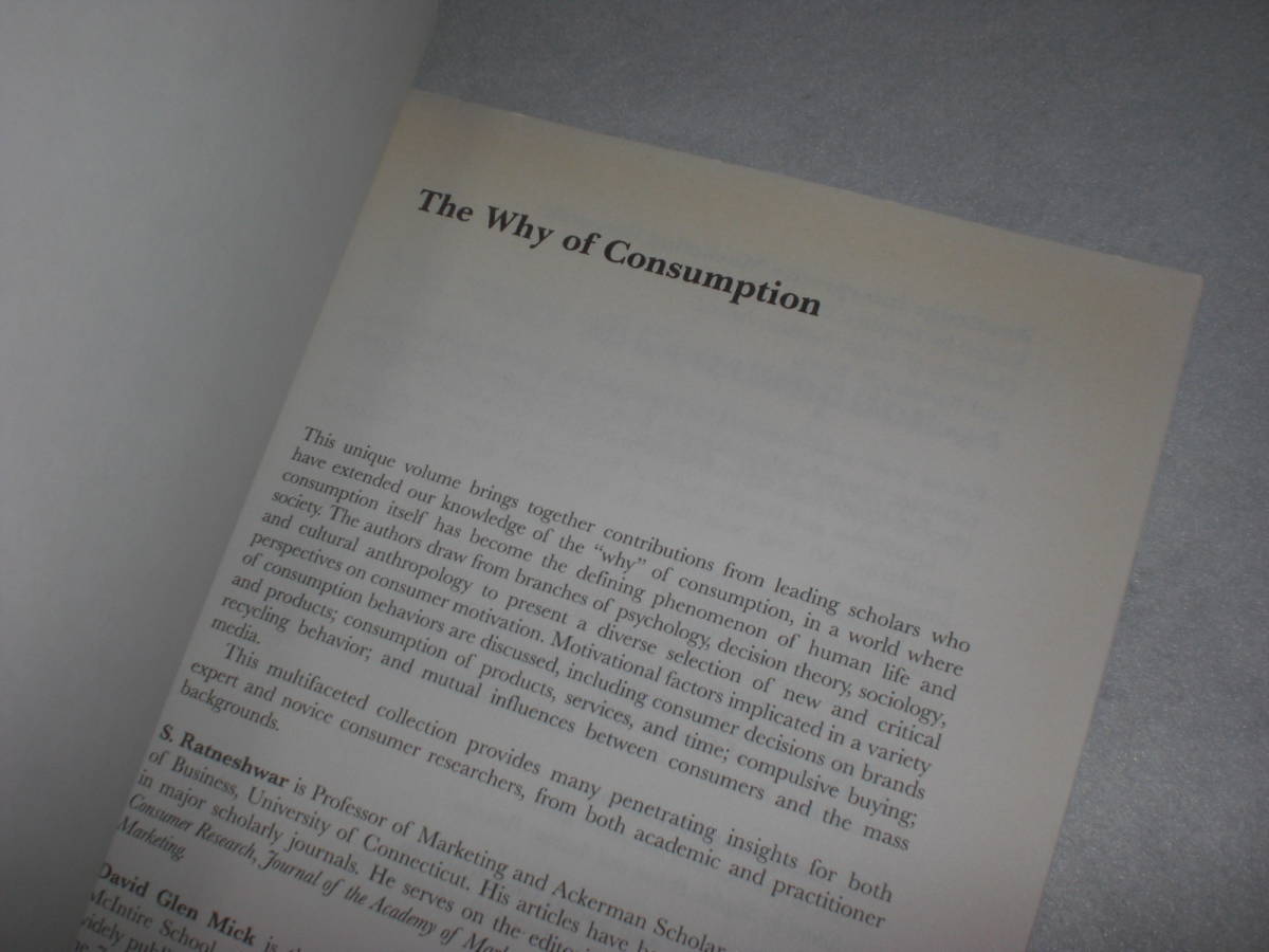 洋書　The Why of Consumption　David Glen Mick　S. Ratneshwar　中古品 _画像8