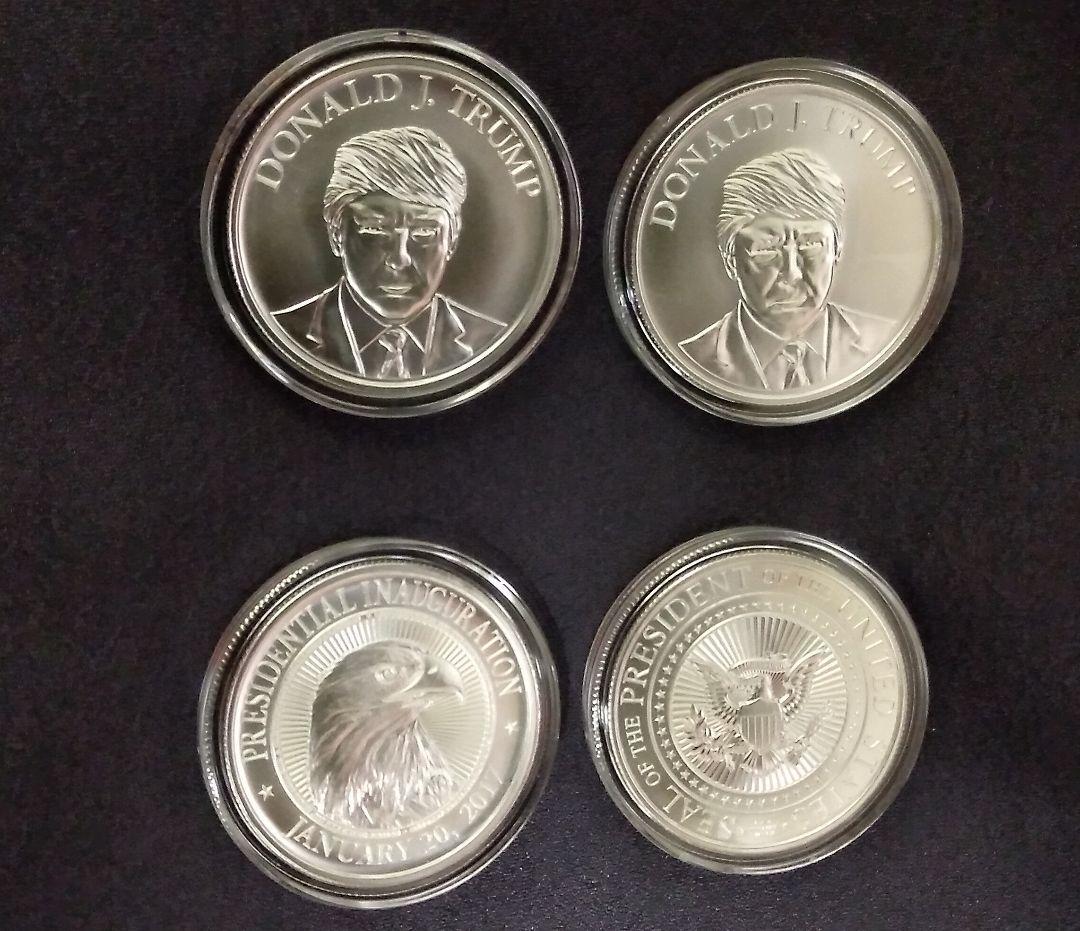 トランプ大統領 就任記念銀貨 銀貨 2種類セット 1オンス .999 計2枚 A0334