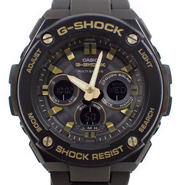 超歓迎 G-SHOCK カシオ ソーラー電波 GST-W300BD-1AJF【いおき質店】 純正メタルバンド ブラック×ゴールド 腕時計 メンズ アナデジ ミドルサイズ その他