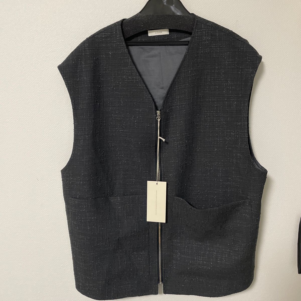 LIDNM LIGHT TWEED ZIP VEST - ベスト