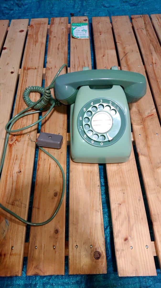 ダイヤル式電話 600-A2(G) 緑電話 昭和レトロ アンティーク 電話機 の
