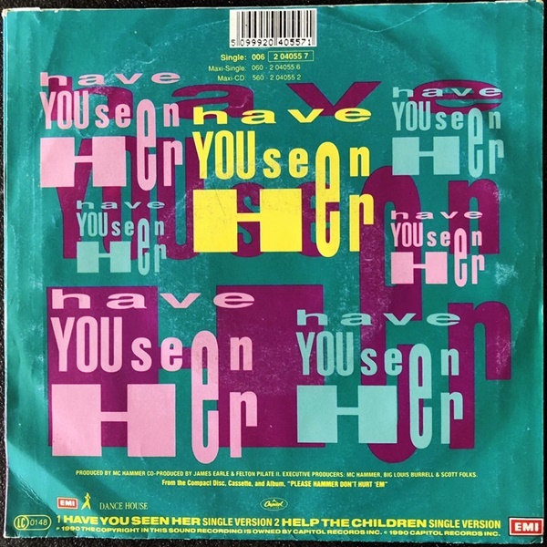 【Disco & Soul 7inch】MC Hammer / Have You Seen Her _画像2