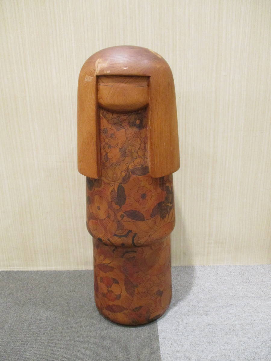 11181B】1円スタート!こけし 伝統工芸 石原日出男 百花 高さ約66cm