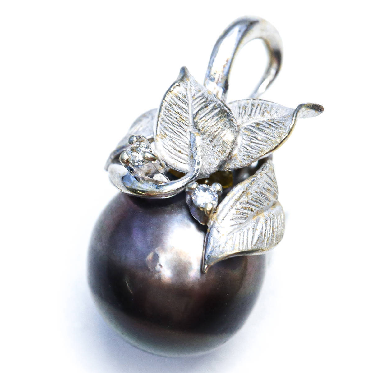 【ジュエリー】指輪 黒真珠 オーロラ K18WG パール 径mm ダイヤモンド 0.59ct エレガント ホワイトゴールド 冠婚葬祭 ブラックパール - 4